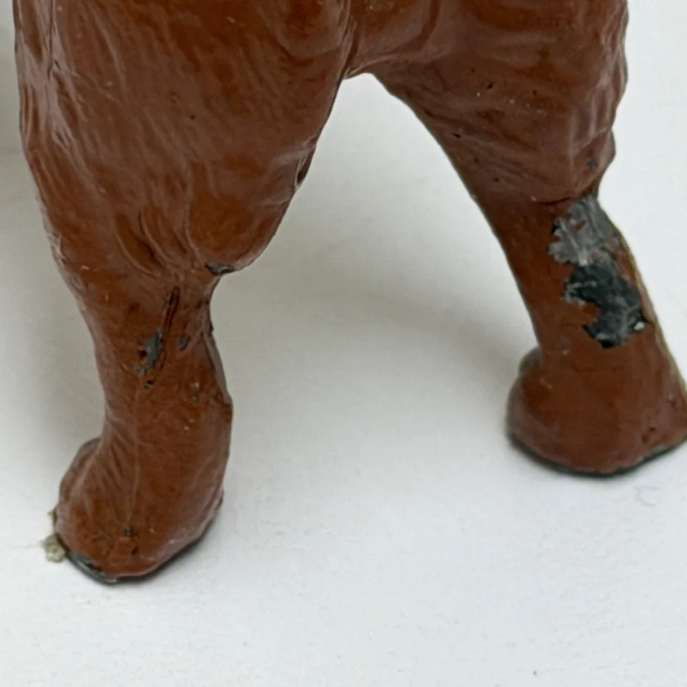 Vintage Cast Iron Chow Chow Puppy Dog Figurine Painted Collectable 2.5